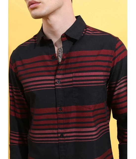 Ketch Cotton Blend Regular Fit Striped Full Sleeves Mens Casual Shirt - Red ( Pack of 1 ) - None