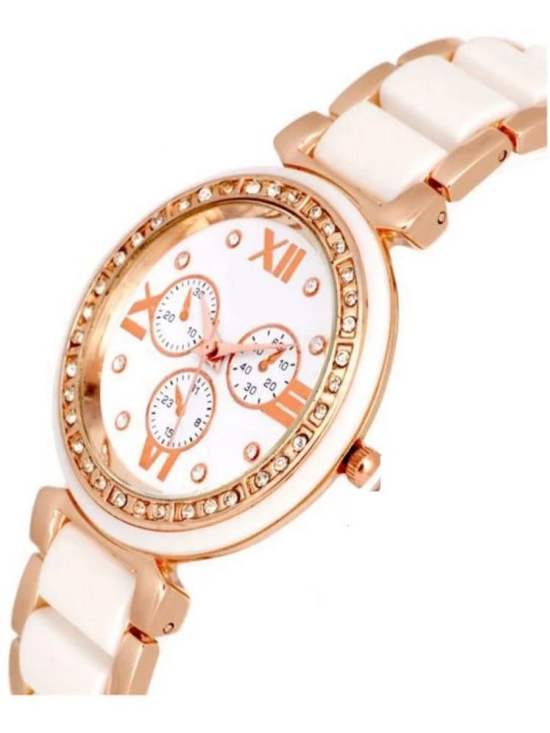 Rhonium Pink Metal Analog Womens Watch