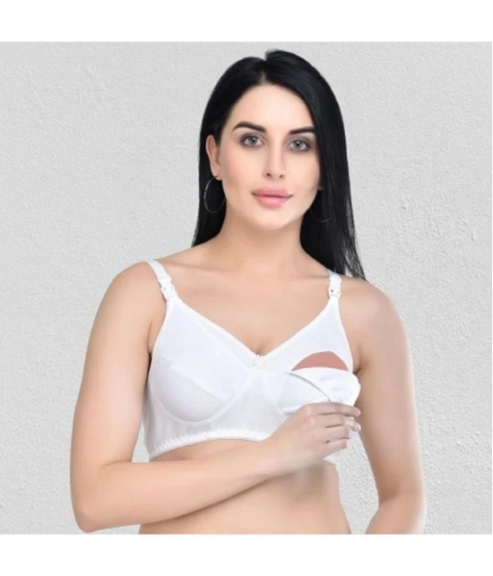 Desiprime - Multicolor Cotton Solid Womens Maternity Bra ( Pack of 3 ) - 34B