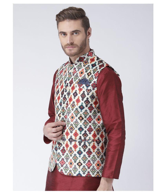 Hangup Multi Cotton Blend Nehru Jacket - None