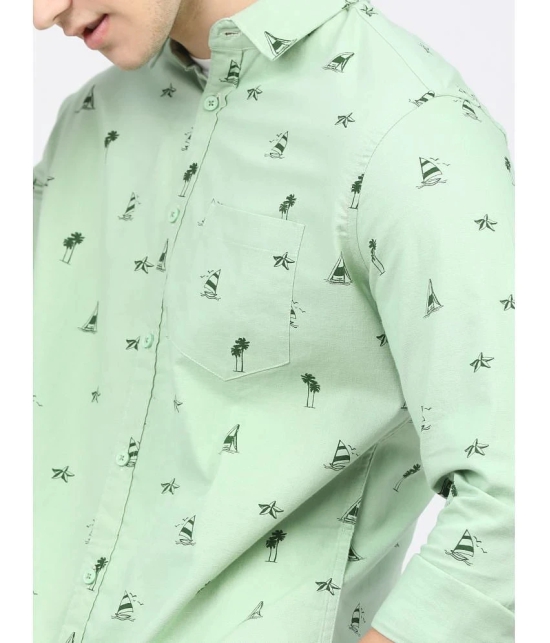 Ketch 100% Cotton Slim Fit Printed Full Sleeves Mens Casual Shirt - Green ( Pack of 1 ) - None