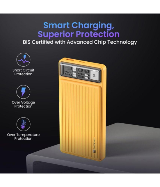 Portronics 10000 -mAh 5V/3A Li-Polymer Power Bank - Yellow