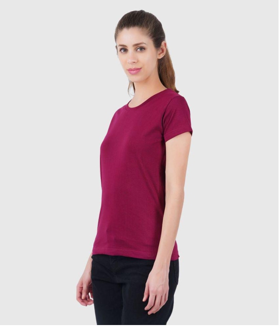 ferocious - Maroon Cotton Regular Fit Women's T-Shirt ( Pack of 1 ) - None