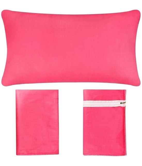 PINDIA Pack of 2 Pink Pillow Cover - Pink