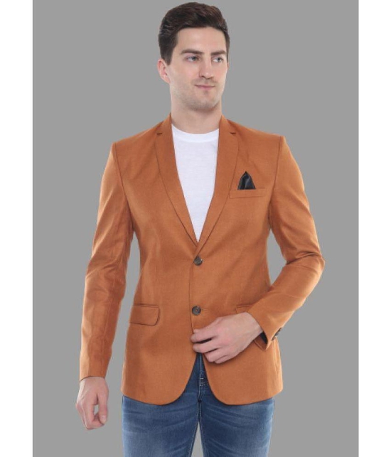 DKGF Fashion - Mustard Polyester Regular Fit Mens Blazer ( Pack of 1 ) - None