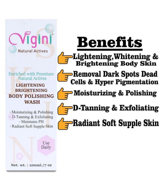 Vigini Skin Whitening Lightening Glow Polishing Wash Coffee D Tan Gel