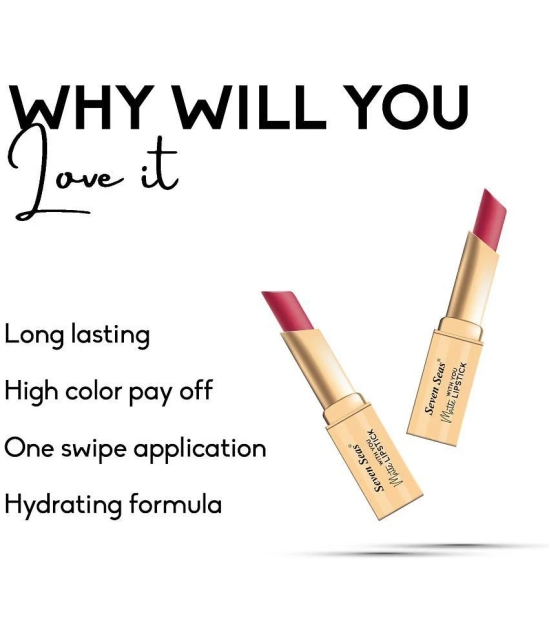 Seven Seas Long Lasting | Matte Finish | Longwear | Matte With You Lipstick (Amaranth 3.5g)