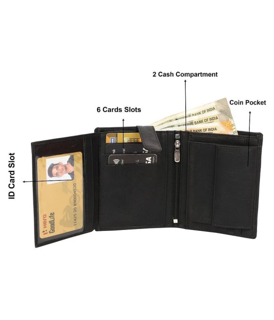 samtroh PU Black Casual Regular Wallet