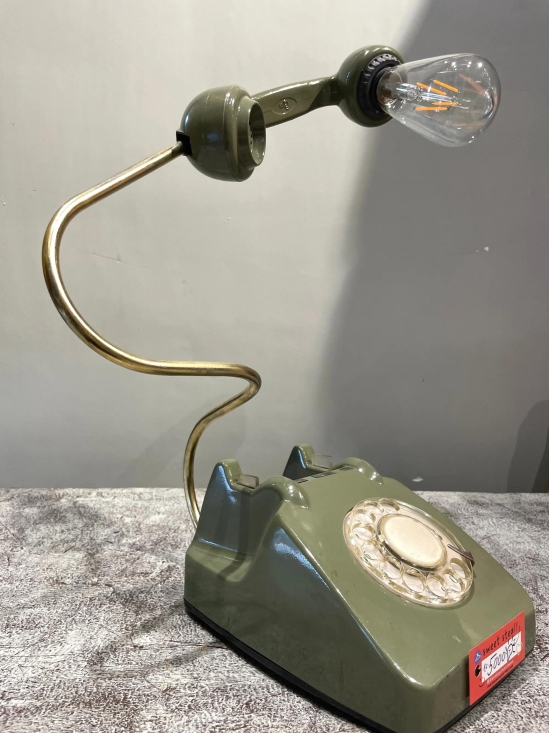 80s Rotary Phone Lamp (Olive)