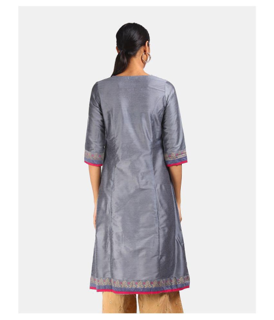 Karigari - Grey Polyester Women's A-line Kurti - M