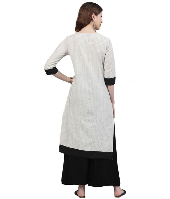 Antaran Cotton Striped Straight Women''s Kurti - White ( Pack of 1 ) - None