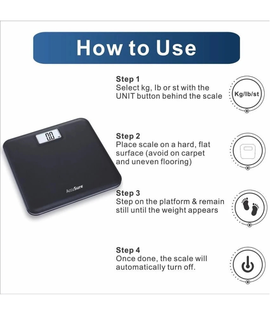 AccuSure Digital Electronic LCD Personal Body Fitness Weighing Scale 180 Kg Capacity