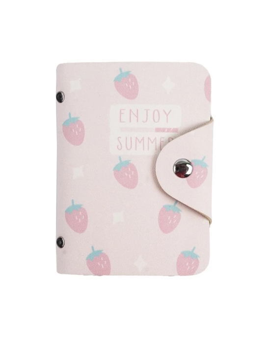 Multi Card Holder, Wallet, Printed, Pink, PU Leather