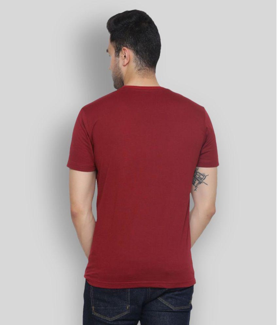 GENTINO - Maroon Cotton Blend Regular Fit Men's T-Shirt ( Pack of 1 ) - None