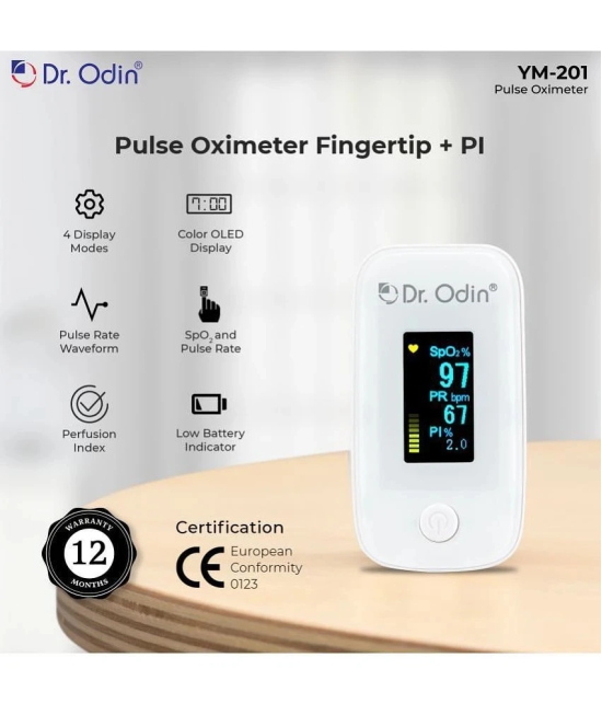 DR. ODIN Pulse Oximeter White YM201 Finger Tip