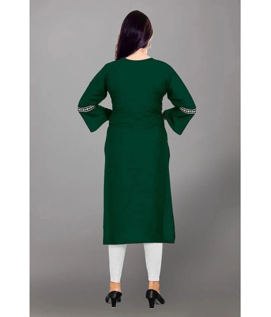 Kapadia - Green Rayon Womens Straight Kurti ( Pack of 1 ) - None