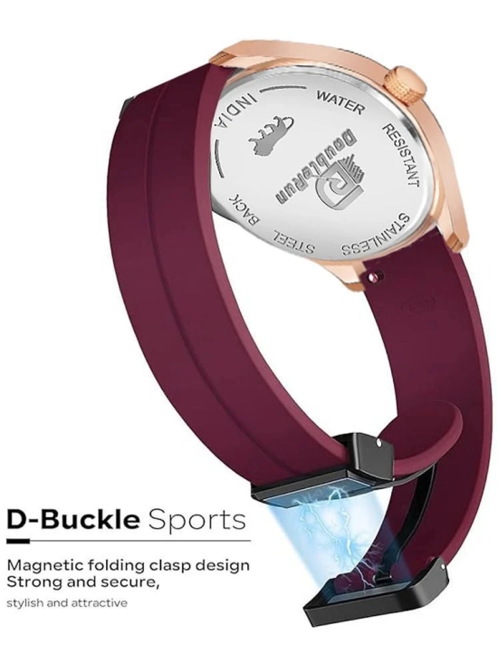 DoubleRun Maroon Silicon Chronograph Mens Watch