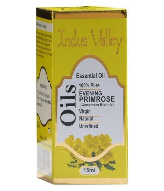 Indus Valley 100% Natural & Organic, Primrose Essential Oil & Dropper for Skin, Hair Care (15 ml)