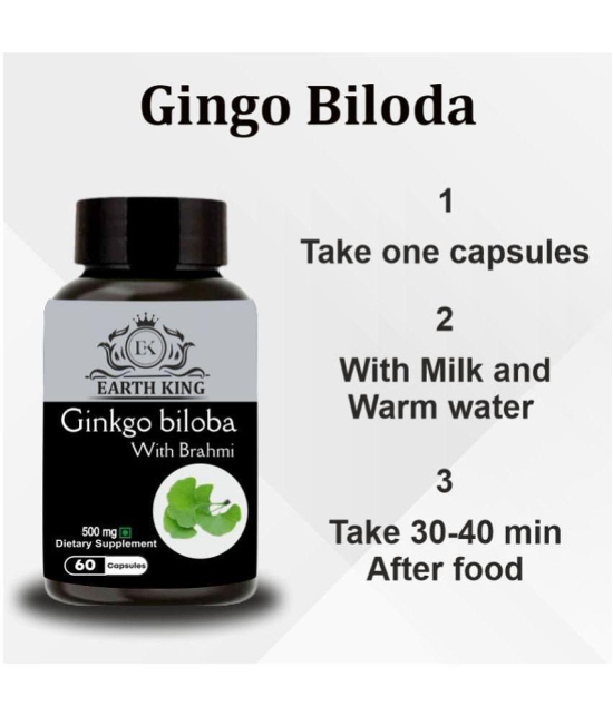 EARTH KING Ginkgo Biloba Capsule For Men & Women, 60 Capsules (Pack of 1)