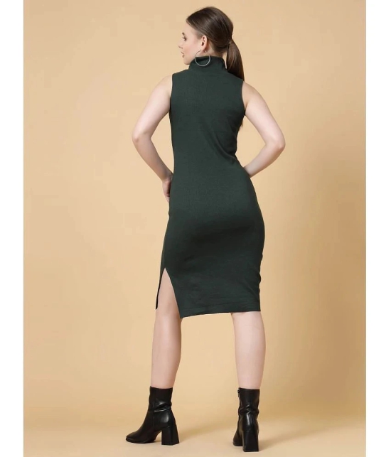 Rigo Woollen Solid Knee Length Womens Bodycon Dress - Green ( Pack of 1 ) - None