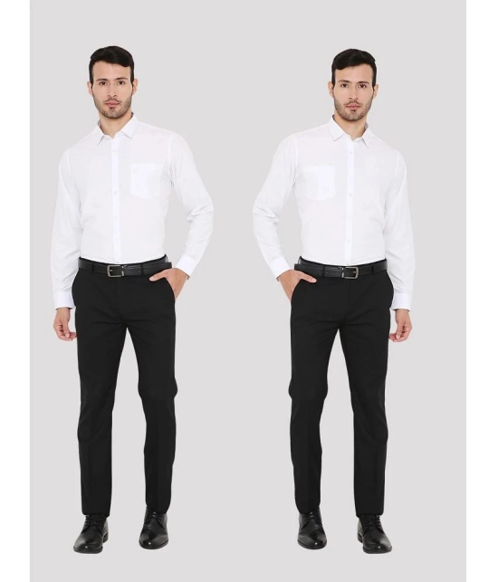 Maharaja - White Polyester Slim Fit Mens Casual Shirt ( Pack of 2 ) - None