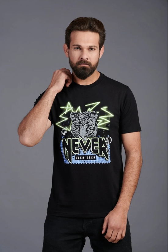 Never Been Seen Printed Black T-Shirt for Men XL