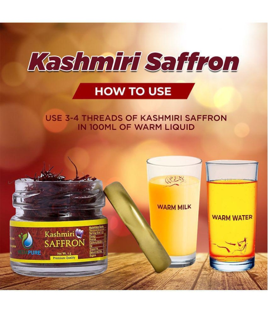 Vedapure Finest A++ Grade Original Kashmiri Saffron/Kesar For Pregnant Women, Skin 1 Gram- (Pack of 2)