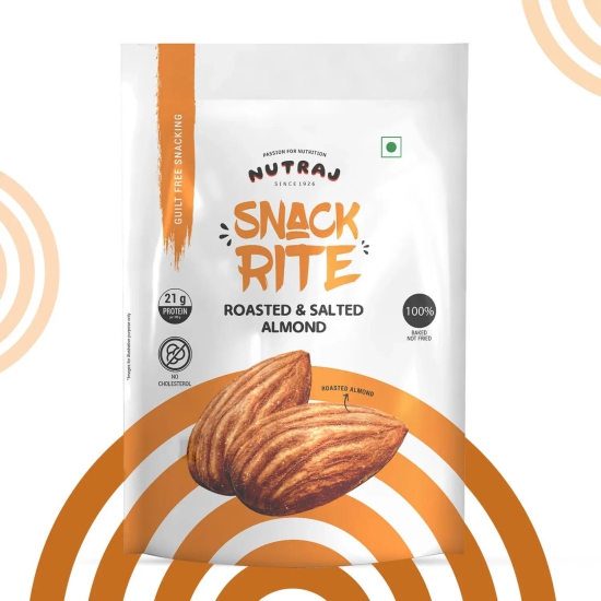 Nutraj Snackrite Roasted & Salted Almonds 150gm 150g (Pack of 2)