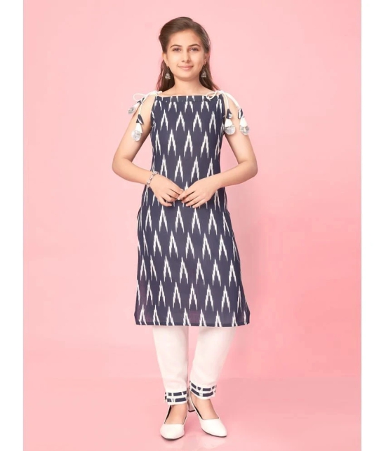 Aarika Navy Blue Cotton Girls Kurti ( Pack of 1 ) - None