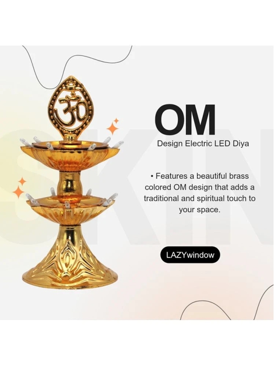 LAZYWINDOW Brass Electric Diya - Pack of 2