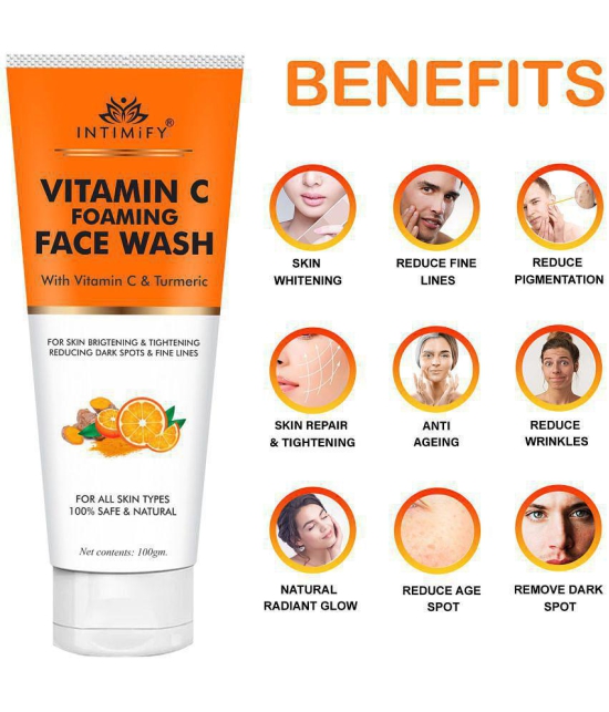 Intimify Vitamin C Face Wash, anti aging wrinkles face wash, skin brightening face wash, 100 gm