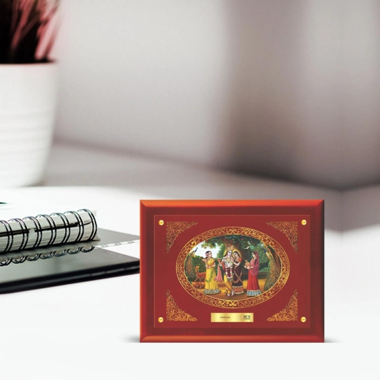 24K Gold Plated Radha Krishna Customized Photo Frame For Corporate Gifting