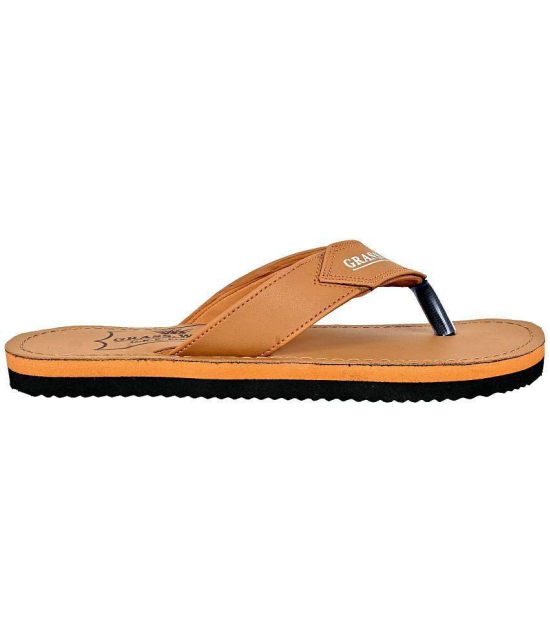 GRASS WALK - Tan Mens Thong Flip Flop - None