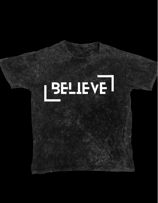 Believe Oversized Stonewash Tshirt-L