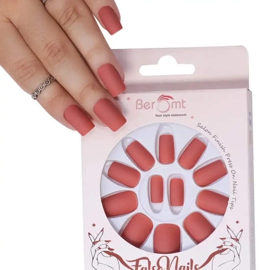 MATTE SQUARE NAILS (NAIL KIT INCLUDED)-pastel Red