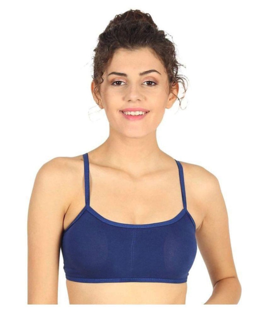 Be Dazzling Red,Blue Cotton Blend Solid Sports Bra - Free Size