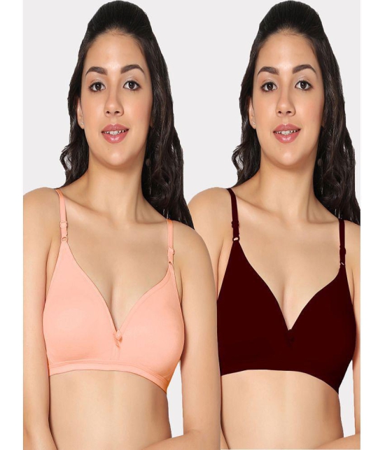 IN CARE LINGERIE - Multicolor Cotton Lightly Padded Women's T-Shirt Bra ( Pack of 2 ) - None