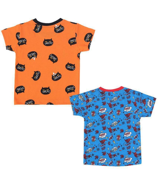 NammaBaby - Orange Cotton Boy's T-Shirt ( Pack of 2 ) - None