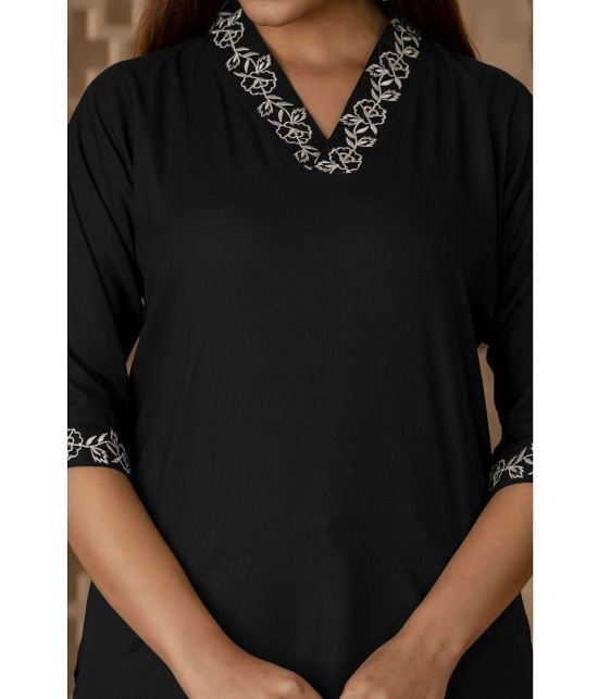 Kapadia Black Rayon Womens Regular Top ( Pack of 1 ) - None