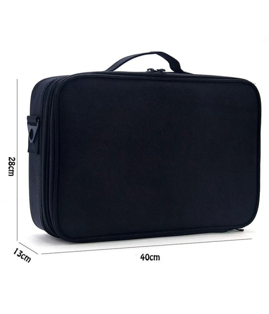 House Of Quirk Black 3 Layers Large Professional Makeup Travel Case