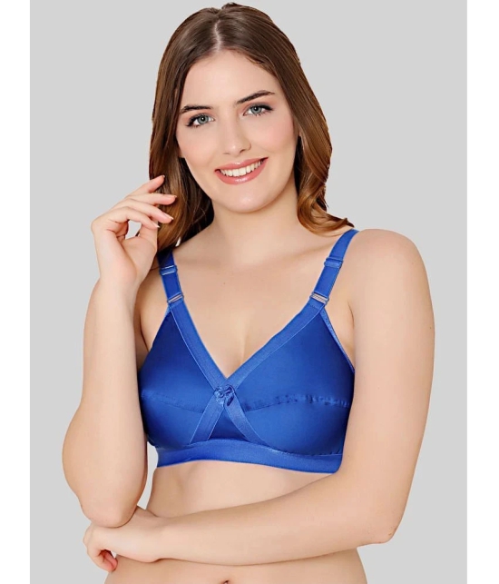 Bodycare Blue Cotton Blend Non Padded Womens Everyday Bra ( Pack of 1 ) - None