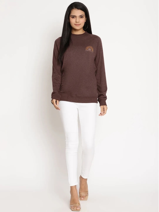 Women Wanderer Burgundy Solid Sweatshirt-L