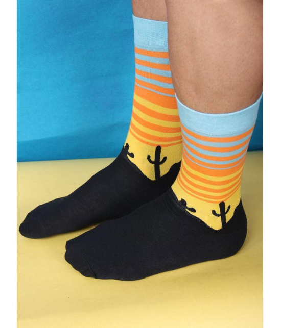 Dollar - Cotton Men's Printed Yellow Full Length Socks ( Pack of 5 ) - Yellow