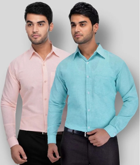 DESHBANDHU DBK - Multicolor Cotton Regular Fit Mens Formal Shirt (Pack of 2) - None