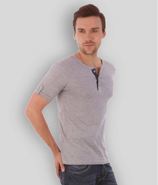 Campus Sutra - Grey Melange Cotton Slim Fit Mens T-Shirt ( Pack of 1 ) - S - 38/39