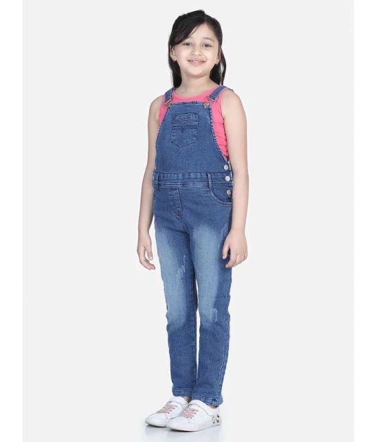 StyleStone - Blue Denim Girls Dungarees ( Pack of 1 ) - None