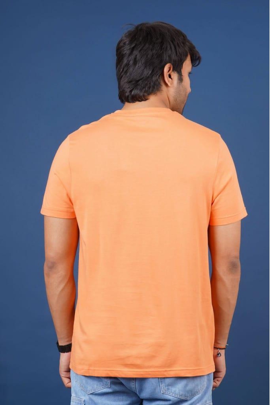 Men's Orange Embroidery Polo T-Shirt
