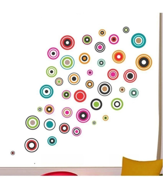 Asmi Collection Beautiful Self Adhesive Vinyl Circles Wall Sticker ( 115 x 125 cms )