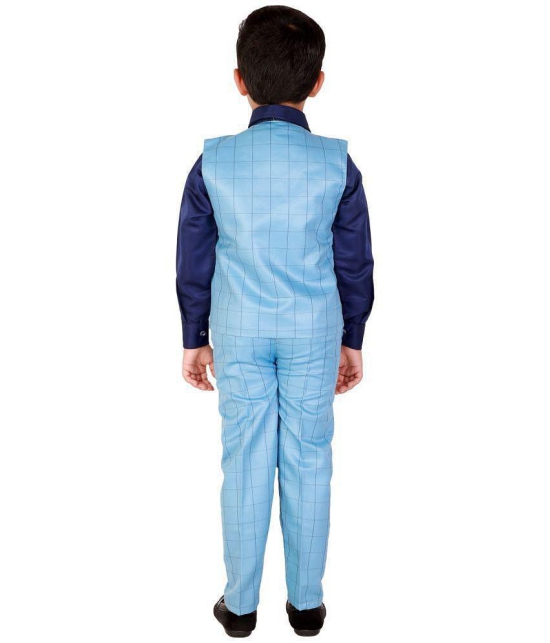 DKGF Fashion - Blue Cotton Blend Boys Shirt & Pants ( Pack of 1 ) - None