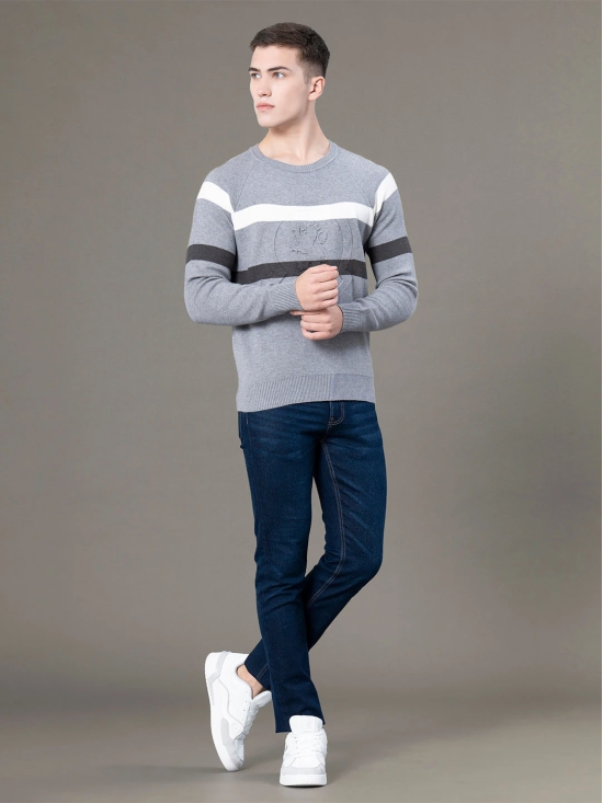 RedTape Round Neck Embossed Sweater for Men | Ultimate Comfort